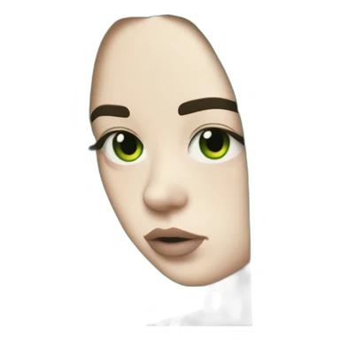 billie eilish green black hair sticker