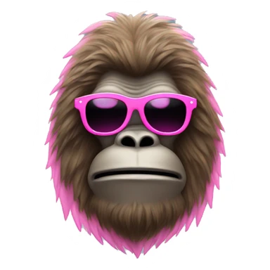 Bigfoot with pink sunglasses sticker