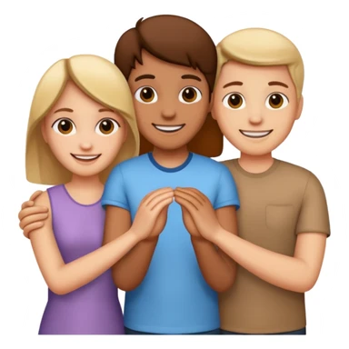 Three people holding hands sticker