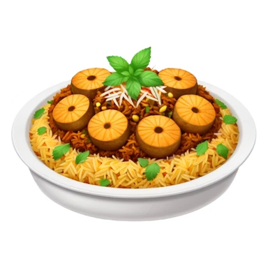Emoji with biryani in a plate sticker