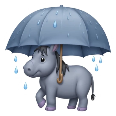 Eeyore under a rain cloud sticker
