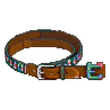 A belt with the letters S and E sticker