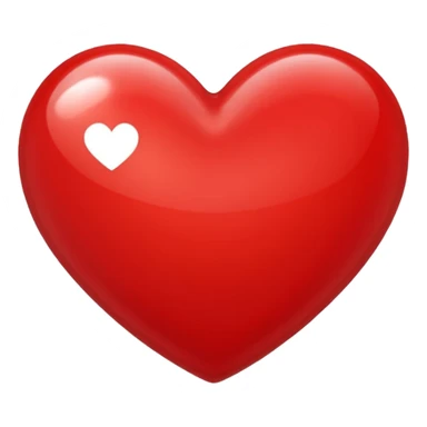 red heart emoji, shiny and classic, no text sticker