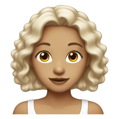 a girl with brown hair, white skin, long eyelashes, brown eyes, almond shaped eyes, wavy hair sticker