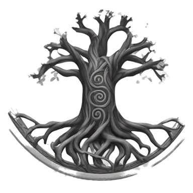 Black and white Viking style tree of Life  sticker