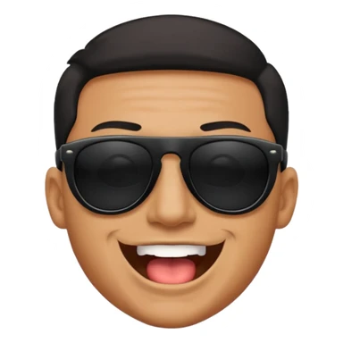 a bold man with black sunglasses and his mouth opened sticker