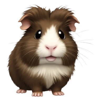 Long haired dark brown guinea pig baby sticker