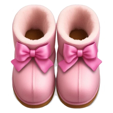 Pink ugg ankle high slippers with pink bows on the back  sticker