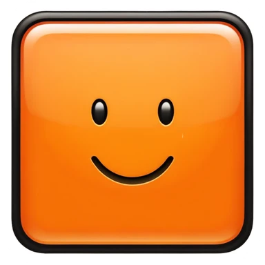 OK text in an orange square with a black border sticker