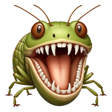 A cricket baring its teeth sticker
