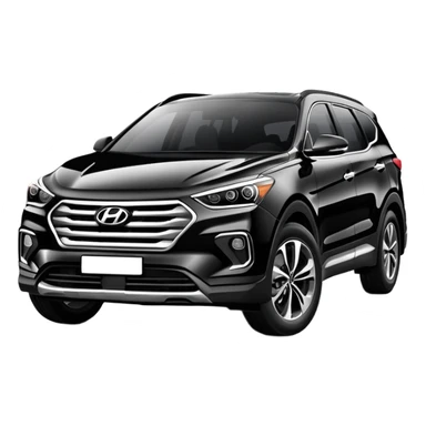 black Hyundai Santa Fe SUV car sticker