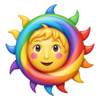 Rainbow swirl sun sticker