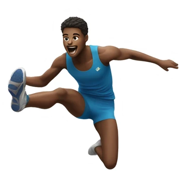 A runner jumping over a hurdle sticker