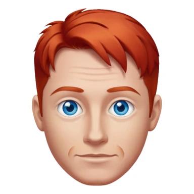Dave Farrell with blue eyes, red hair sticker