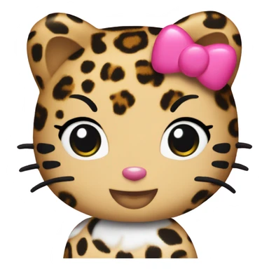 Hello kitty with leopard print sticker