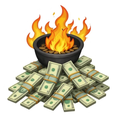 burning money sticker