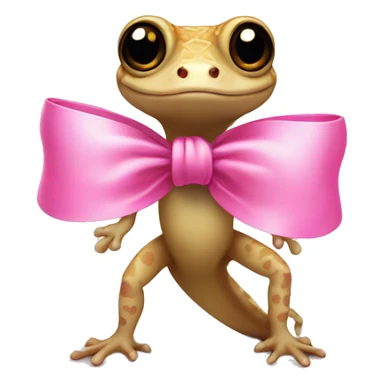 Fat tail gecko with pink bow sticker