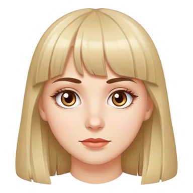 White girl with bangs and hazel eyes sticker