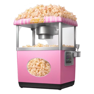 Realistic pink popcorn machine sticker