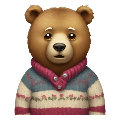 Bear with a sweater reading sticker