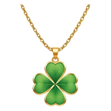 Lucky clover charm necklace – green four-leaf clover.
 sticker
