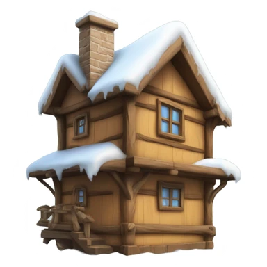 casa di legno con neve  sticker