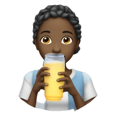 girl drinks water sticker