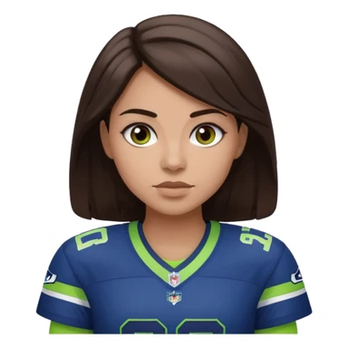 Dark brown hair seahawks fan female sticker