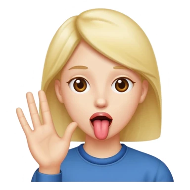 tongue out with hands to the side sticker