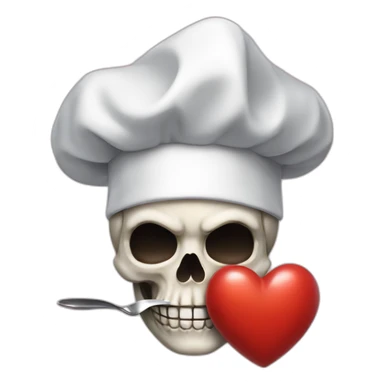 skull Chef's Kiss Pinched Finger heart sticker