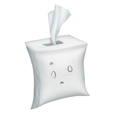 a box with tissues sticker