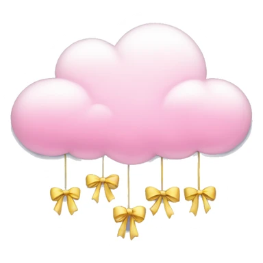 Cloud with pink hanging bows sticker