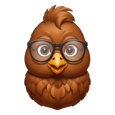 Hen with glasses sticker
