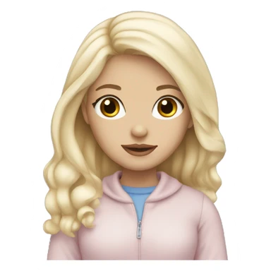 light pink soft blonde girl light white skins blue eyes  sticker