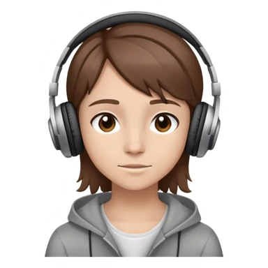 teenager with headphones listening to music sticker