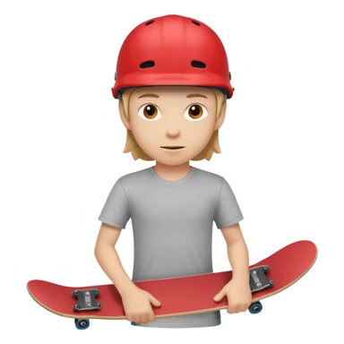 skater with skateboard and red helmet sticker