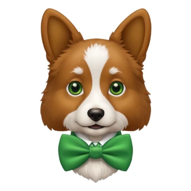 dog with a green bow tie sticker