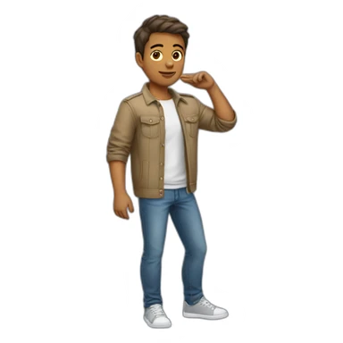 Young man casual outfit saluting sticker