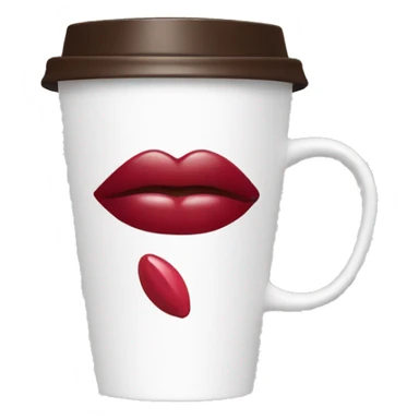 A coffee cup with a lipstick mark sticker