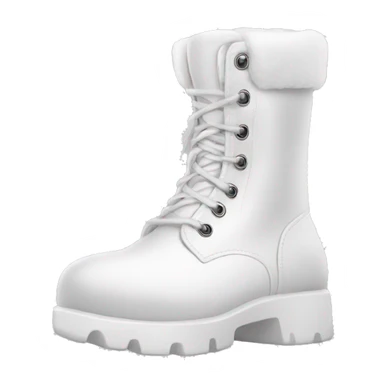 Puffy paded oversized chunky white boots sticker