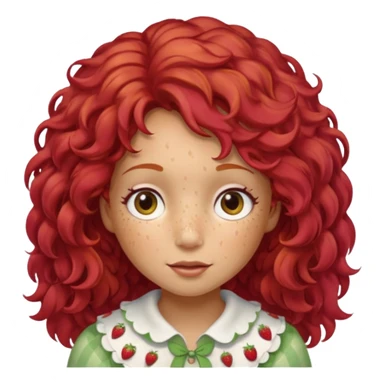 strawberry shortcake the character but with wild eyes and frizzy hair to mimic an insane person sticker