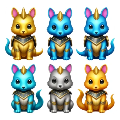 armored cute animals sticker