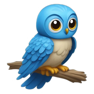 UN BUHO AZUL HACIENDO UNA REVERENCIA sticker