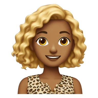 sunny day with stylish girl with a cheetah print top sticker