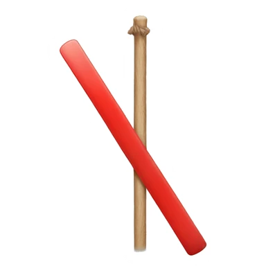 2 poles with a red strip between them sticker