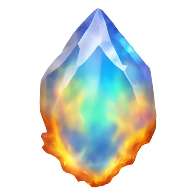 Flame shaped opal crystal gemstone sticker