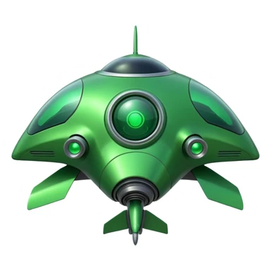 green spacecraft sticker
