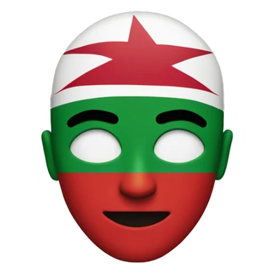face with Oman flag color and hacker style  sticker