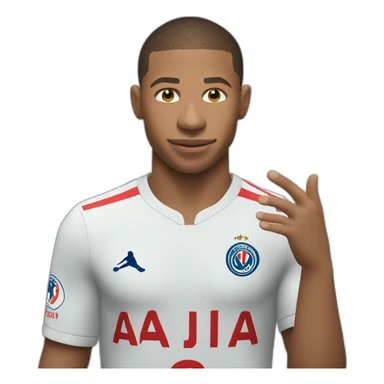 Mbappe choquée avec les mains derrière la tête sticker