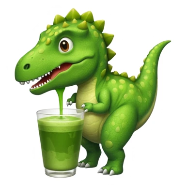 Dinosaur drinking matcha  sticker